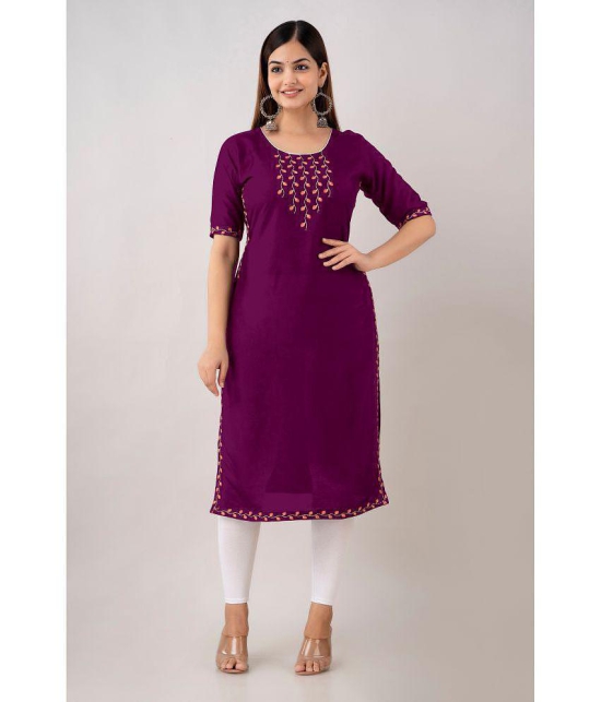 Kapadia - Purple Rayon Womens Straight Kurti ( Pack of 1 ) - None