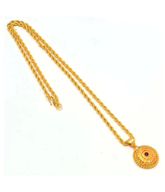 Jewar Mandi New Design Gold Plated Locket/Pendant with Rope/Rassi Chain Daily use for Men, Women & Girls, Boys - Golden