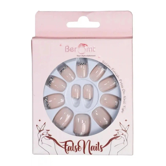 WHITE CLASSIC FRENCH TIPS (NAIL KIT INCLUDED)-Beige