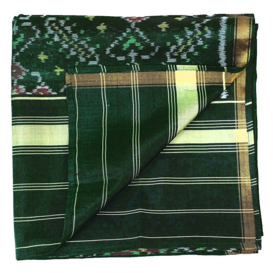 Garvi Gurjari (A Gujarat Govt Enterprise Green Shaded Handloom Single Ikat Patola Silk Stole (GGCSIPSS27)