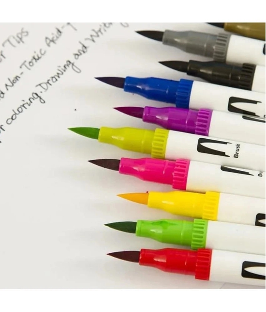 Rangwell Assorted/Multicolour Dual Brush Marker Pens Watercolour 12,