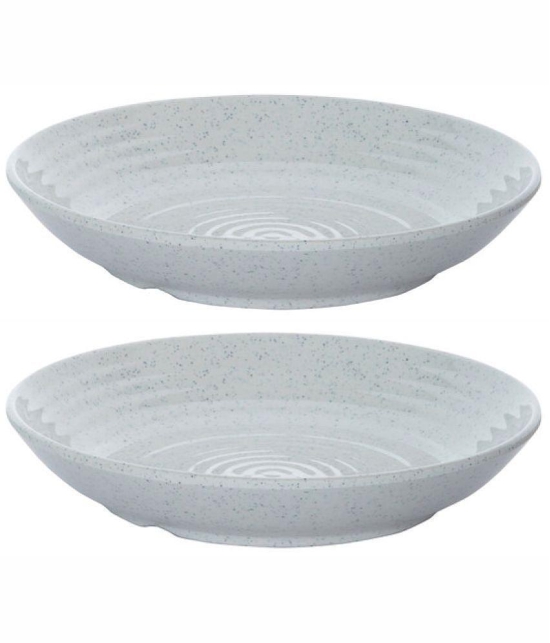 GoodHomes 2 Pcs Melamine White Full Plate - White