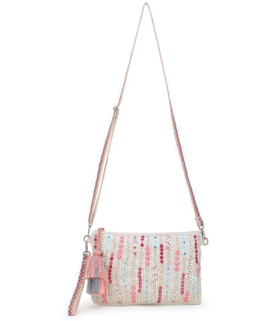 Anekaant - Beige  Cotton Sling Bag - Beige