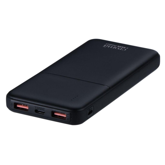 Croma 10000 mAh 22.5W Fast Charging Power Bank (2 Type A and 1 Type C Ports, Multi Layer Protection, Black)