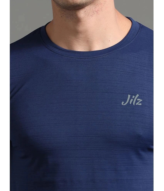 JILZ Polyester Regular Fit Printed Half Sleeves Mens T-Shirt - Navy ( Pack of 1 ) - None