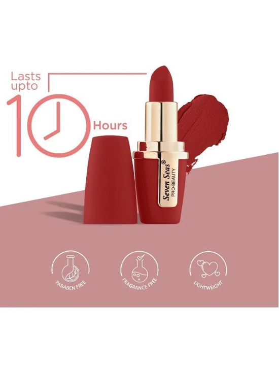 Seven Seas Intense Matte Color| Smooth Texture|Lip Comfort Velvet Matte Lipstick(Medium Carmine)