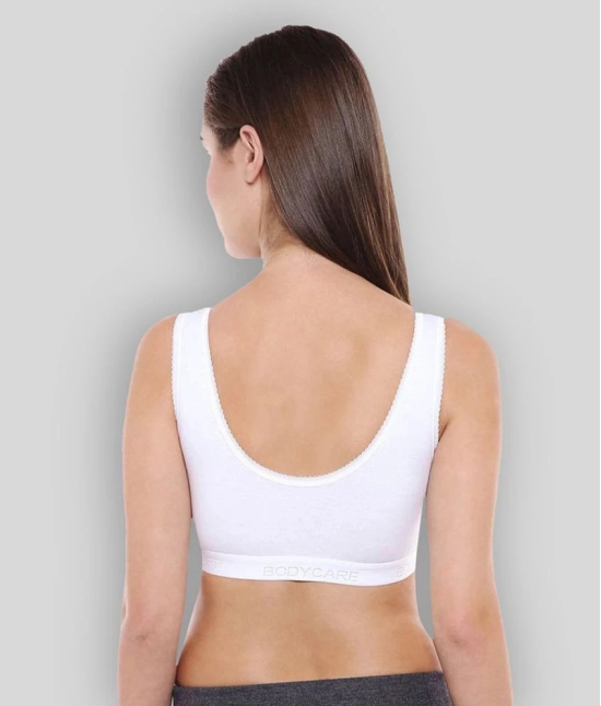 Bodycare Cotton Lycra Sports Bra - White - 36B