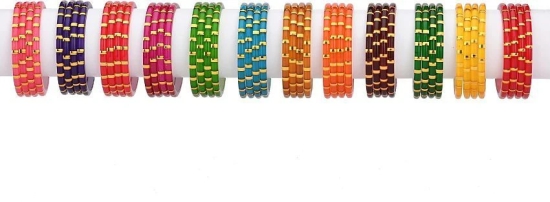 Somil Multicolor Bangle Set ( Pack of 48 ) - None