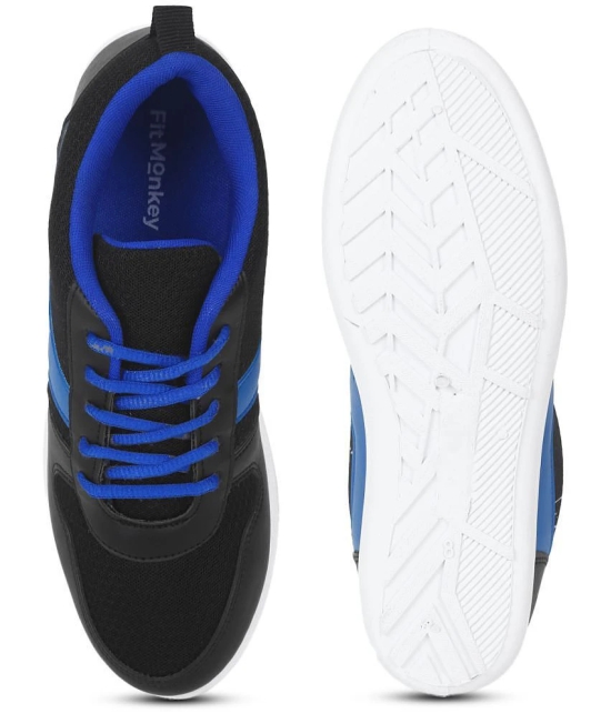 UrbanMark Men Breathable Blue Panelled Lace-Up Sneakers Shoes- Navy - None