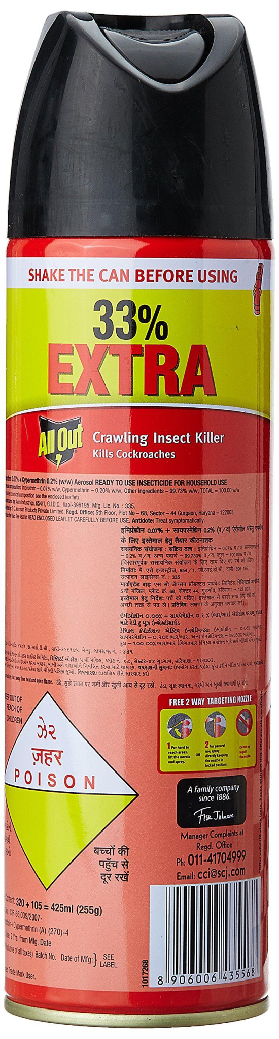 All Out Crawling Insect Killer, 425 Ml Can