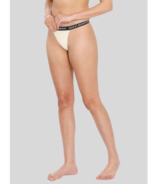 ILRASO - Beige Nylon Solid Women's Thongs ( Pack of 1 ) - None