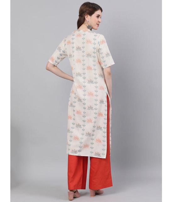 Antaran Cotton Printed Straight Womens Kurti - White ( Pack of 1 ) - None