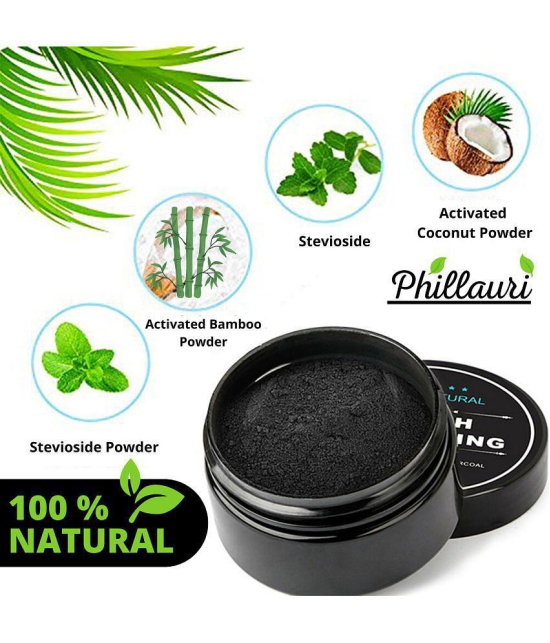 Phillauri Activated Charcoal Tooth Powder for White Teeth (50 gm) Pack of 2