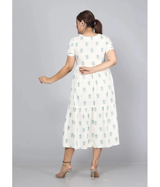 JC4U - Light Blue Cotton Womens Fit & Flare Dress ( Pack of 1 ) - None