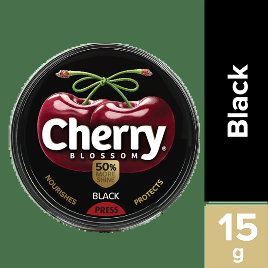 Cherry Blossom Wax Shoe Polish, Black, 15 G