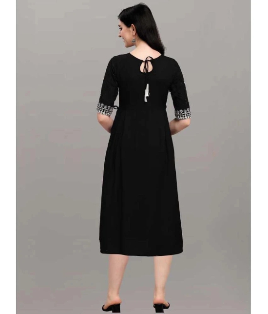 JASH CREATION - Black Rayon Womens Nayra Kurti ( Pack of 1 ) - None