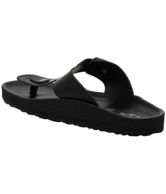 Aerowalk Black Men's Leather Slipper - None