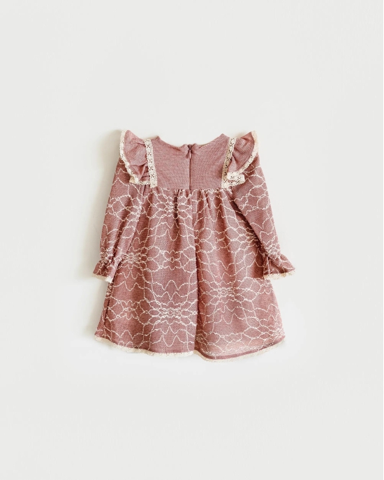 The Ruffle Shuffle Knit Dress-9-12 months / Mauve / Girls