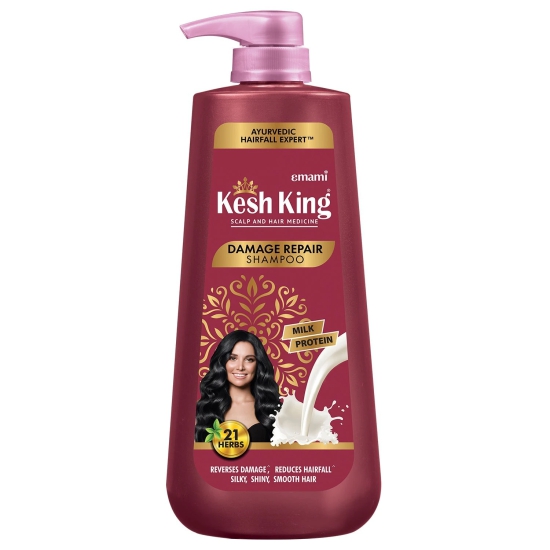 Kesh King Ayurvedic Herbs Damage Repair Shampoo for Dry and Frizzy Hair 1L-Kesh King Ayurvedic Herbs Damage Repair Shampoo for Dry and Frizzy Hair (1L)