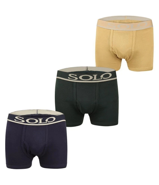 Solo Pack of 3 Cotton Mens Trunks ( Multicolor ) - 100