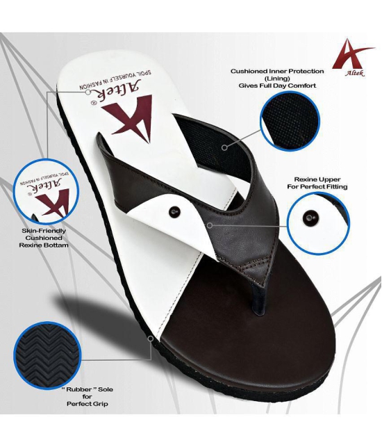 Altek - Brown Mens Thong Flip Flop - None