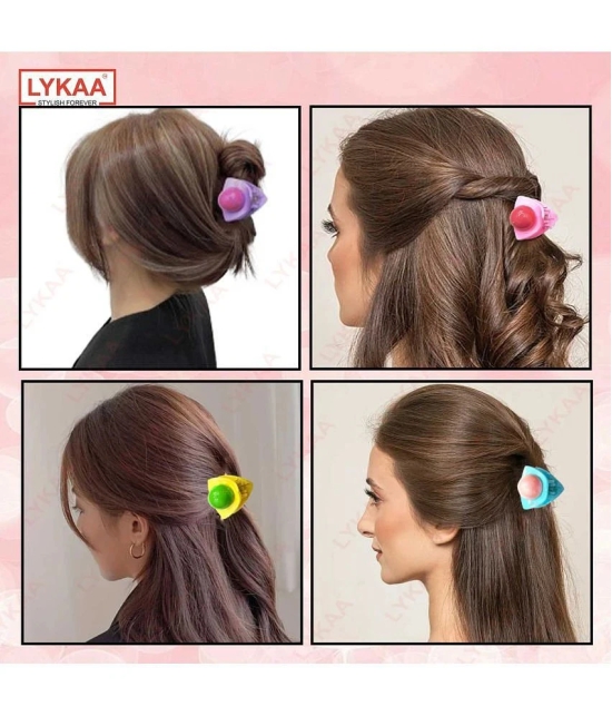 LYKAA Stylish Premium Matte Plastic Hair Clutcher/Claw Clip, Hair For Women & Girls Multicolor- 5Pcs - Multi