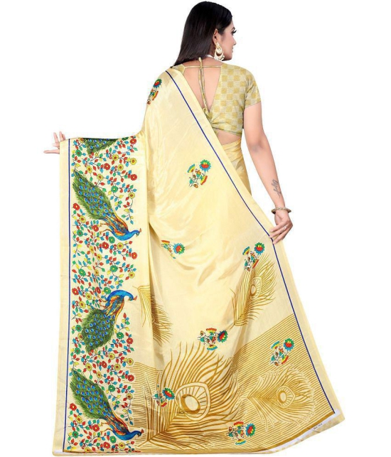 LEELAVATI - Gold Crepe Saree With Blouse Piece ( Pack of 1 ) - Gold