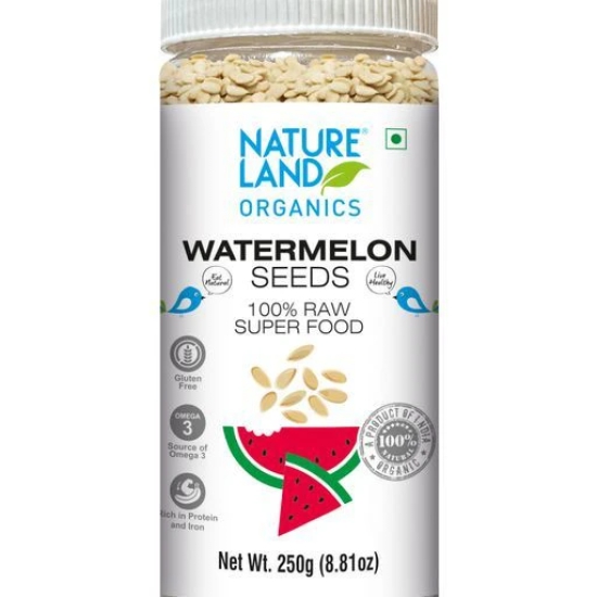 Natureland Organics Seeds Combo - Watermelon Seeds (Raw) 250 gm, Pumpkin Seeds (Raw) 250 gm & Chia Seeds (Raw) 300 gm