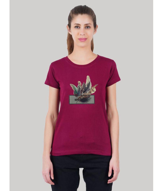 ferocious - Maroon Cotton Regular Fit Women's T-Shirt ( Pack of 1 ) - None