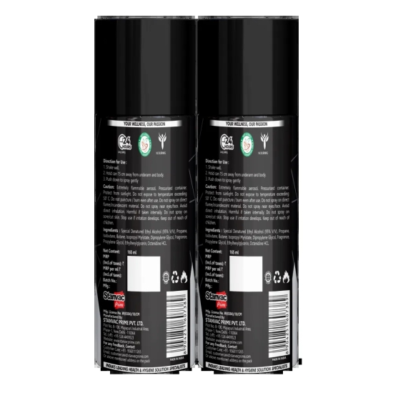 Adigo Max Black Edition Deodorant 165ml(Pack Of 2)