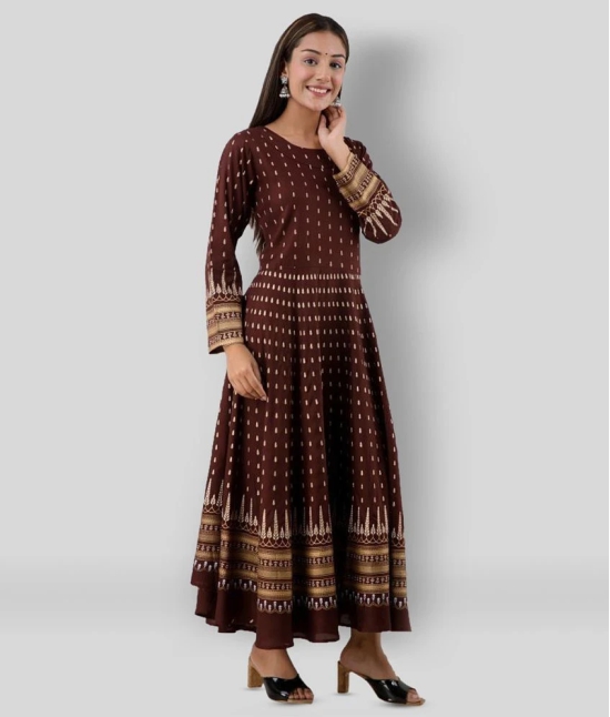 Lee Moda - Brown Rayon Womens Anarkali Kurti ( Pack of 1 ) - M