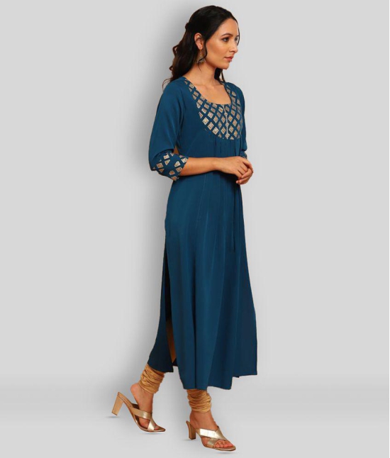 Janasya - Green Crepe Womens Straight Kurti ( Pack of 1 ) - M