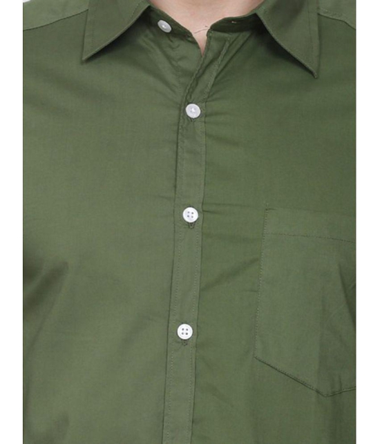 liferoads - Olive 100% Cotton Regular Fit Men's Casual Shirt ( Pack of 1 ) - None