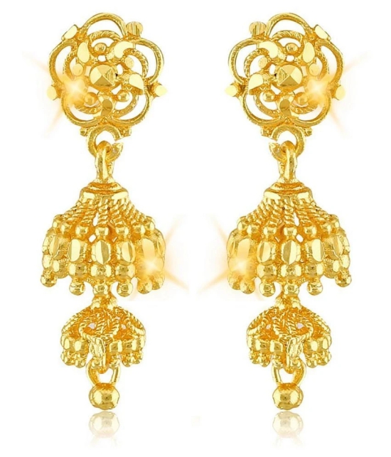 Vighnaharta Traditional wear Gold Plated alloy jhumka for Women and Girls ( Pack of- 1 Pair jhumki Earring) - Golden