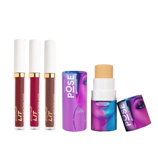 POSE HD Foundation + LIT Velvet Matte Liquid Lipstick 1.6ml
