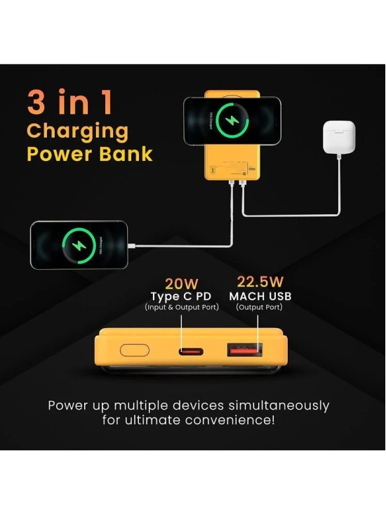 Portronics 10000 -mAh 22.5W Li-Ion Power Bank - Yellow