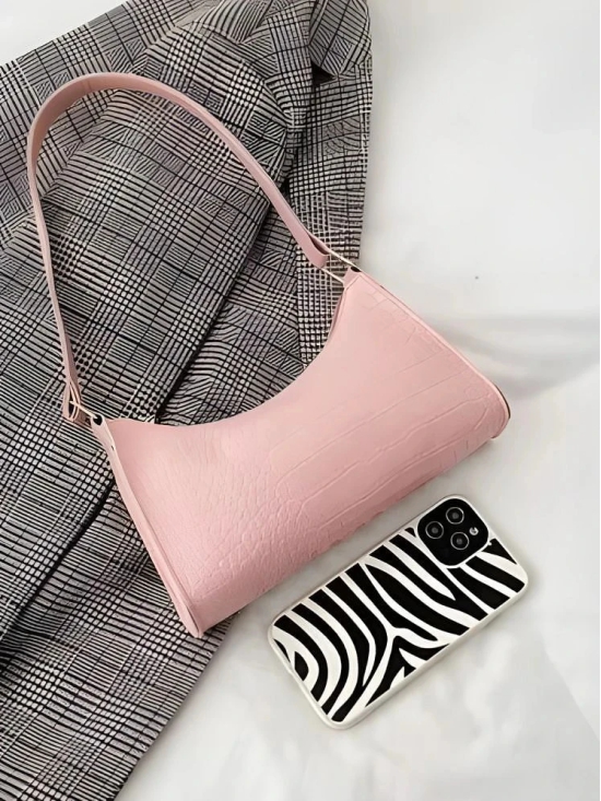 TCRAZY Pink PU Shoulder Bag - Pink