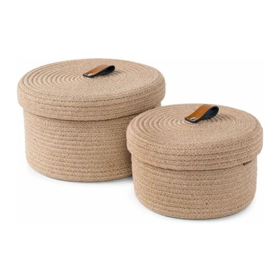 Snake Basket (Set of 2)-BROWN