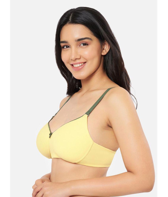 Amante - Yellow Cotton Lightly Padded Women's T-Shirt Bra ( Pack of 1 ) - None