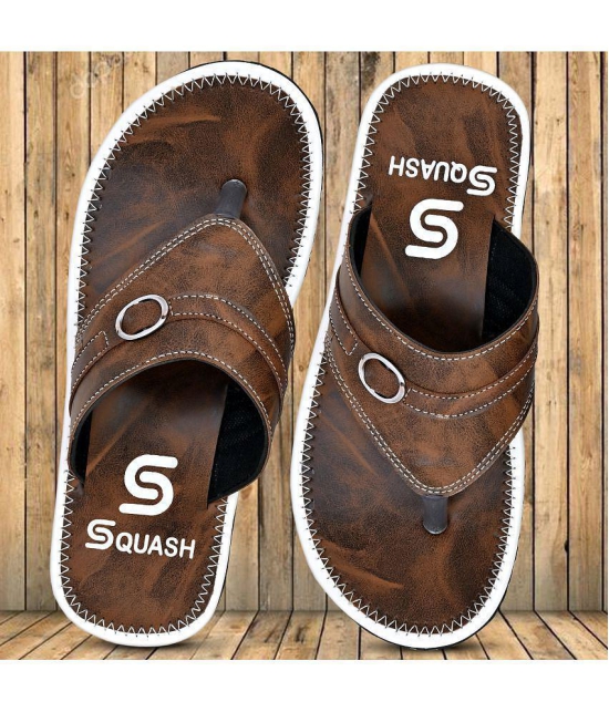 Squash - Brown Men's Thong Flip Flop - None