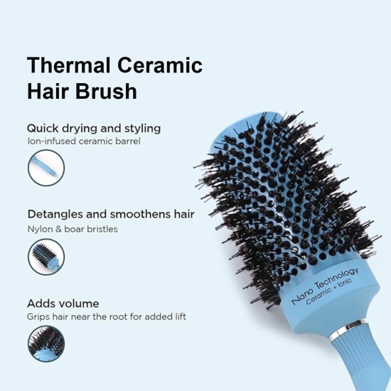 Heart Home Hair Brush  Bristles Brush  Hair Brush with Paddle  Sharp Hair Brush for Woman  Suitable For All Hair Types  TGX525..-XH45BGE  Ice Blue  Beige-Heart Home Hair Brush | Bristles Brush |