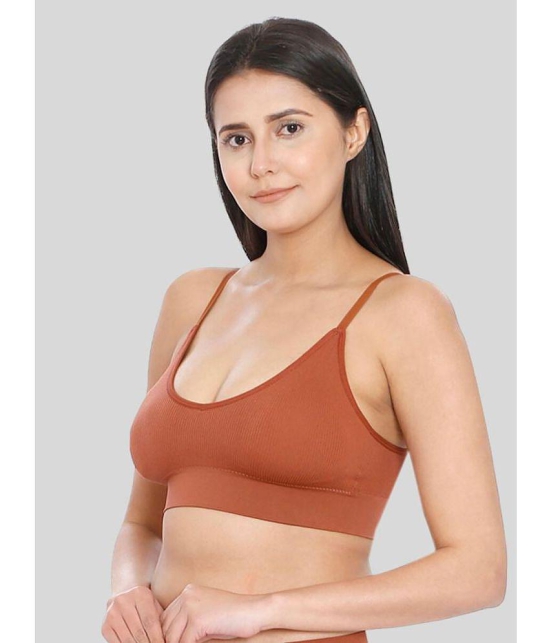 ILRASO - Rust Satin Removable Padding Women's Plunge Bra ( Pack of 1 ) - None