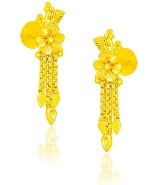 LUV FASHION Golden Drop Earrings ( Pack of 1 ) - Golden