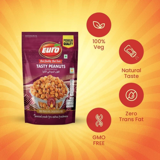 EURO Tasty Peanuts Namkeen 350GM | Authentic Taste, Traditional Recipe | Indian Snacks