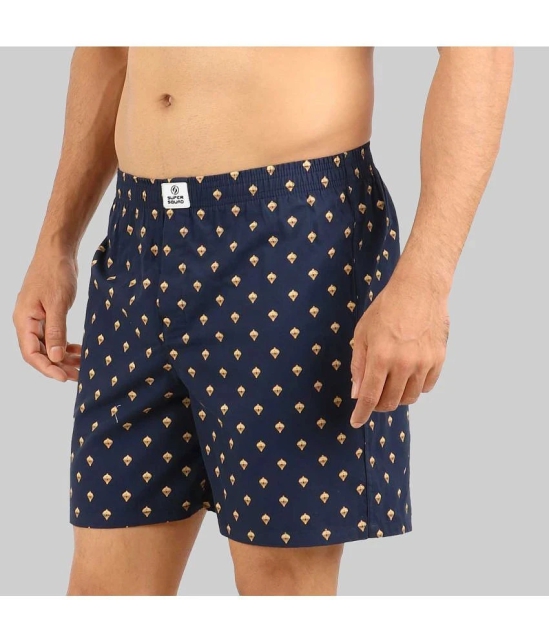 Navy Blue Cotton Mens Boxer- ( Pack of 1 ) - None