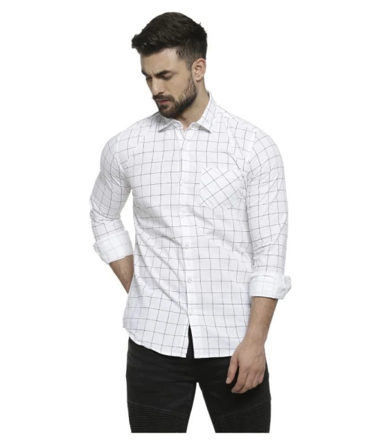 Campus Sutra Cotton Regular Fit Checks Mens Casual Shirt - White ( Pack of 1 ) - None