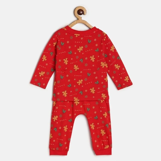 MINI KLUB - Red Cotton Baby Boy T-Shirt & Trouser ( Pack of 1 ) - None