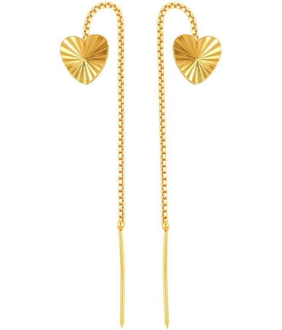 VIVASTRI Golden Threader Earrings ( Pack of 1 ) - Golden