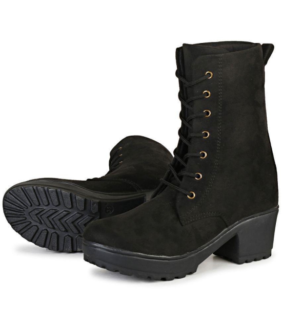 Commander Shoes - Black Women''s Mid Calf Length Boots - None