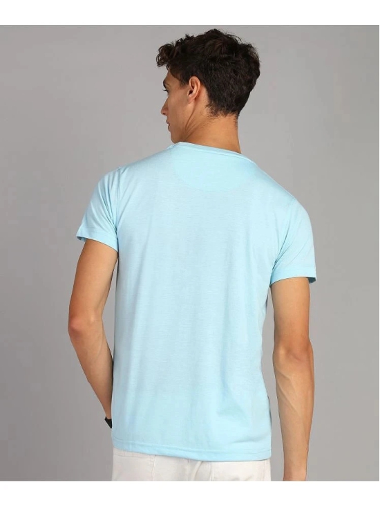 XFOX Cotton Blend Regular Fit Solid Half Sleeves Mens Round T-Shirt - Aqua Blue ( Pack of 1 ) - None